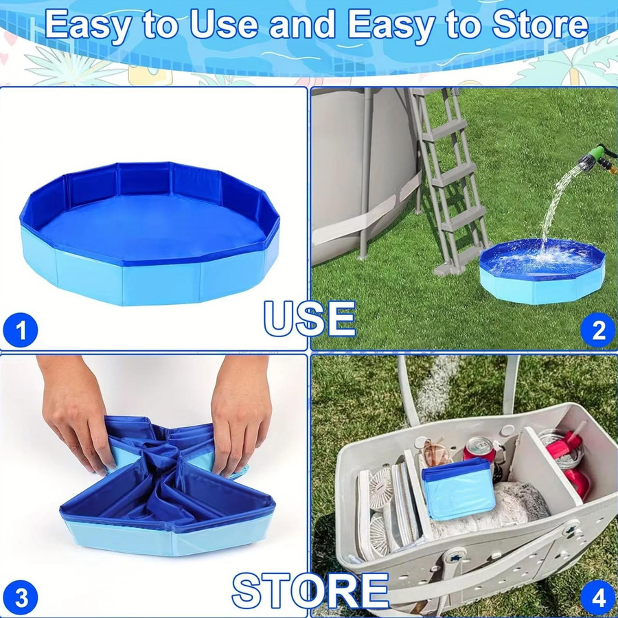 Tragbarer faltbarer Fußbad-Eimer von Binchi Outdoor Product in Blau aus PVC für den Schwimmbadeingang - Bild 2
