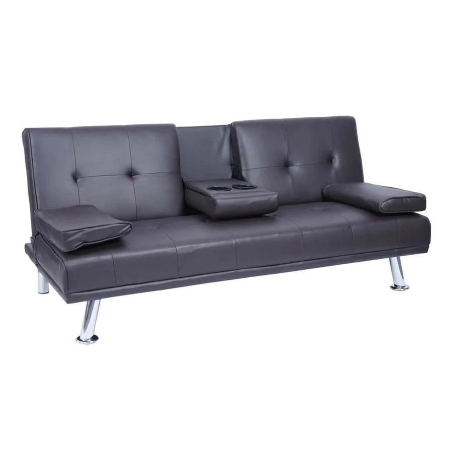 MCW 3er-Sofa F60 Schlafsofa aus Kunstleder in Braun, B/H/T: 166 x 77 x 97 cm - Bild 3
