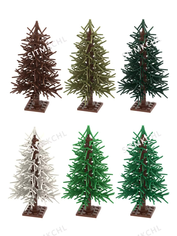 BRICKPANDA Pine Tree-Modell, verschneite Weihnachtsbaum-Straßendekoration, DIY-Baustein-Set - Bild 3