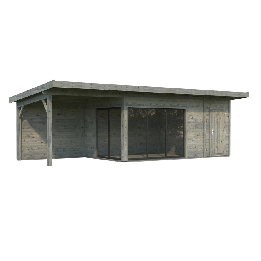 Palmako Gartenhaus Andrea aus Fichtenholz mit Pultdach in Grau, B: 833 cm, T: 300 cm, H: 264 cm - Bild 2