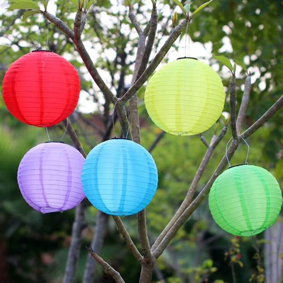 Shunmaii LED Solar Laterne Blau, 8 Zoll, IP55 Wasserdicht, Hängelampe für Garten und Outdoor-Dekoration - Bild 1