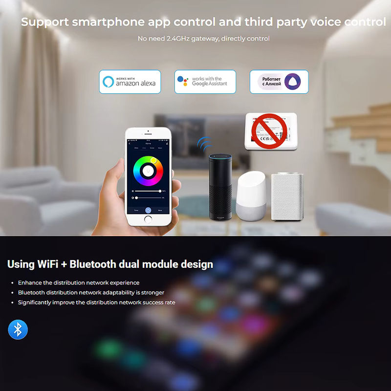 MiBoxer WL5-P75V24 Tuya Smart 5in1 WiFi Dimmer Treiber für RGBCCT LED-Streifen, 24V 75W - Bild 2