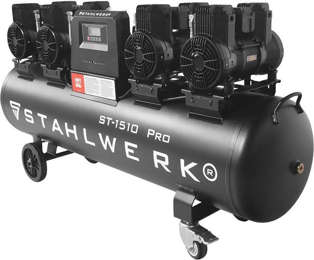 STAHLWERK Druckluftkompressor Schwarz mit 150 l Kessel, 10 Bar Druck und 7,89 PS Leistung - Bild 1