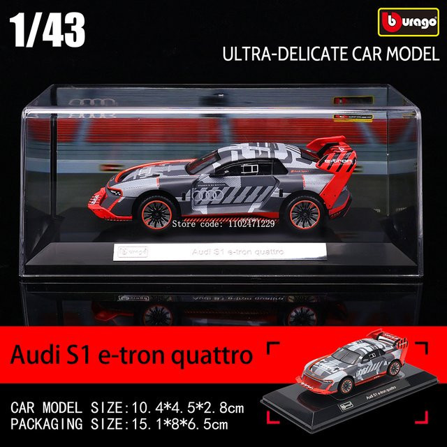 Bburago Audi, Rennmodell, 1:43, Legierungsauto - Bild 1