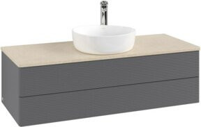 V&B Antao Waschtischunterschrank mit Frontstruktur und Beleuchtung, lackiert, B/T/H: 120 x 50 x 50 cm - Bild 1