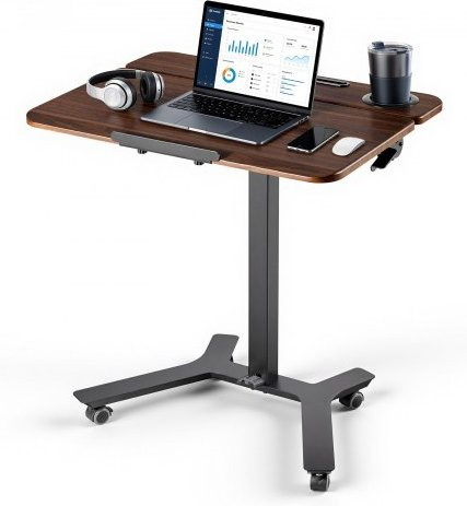 VEVOR Höhenverstellbarer Schreibtisch mit Neigefunktion und Rollen, Mobiler Computertisch aus Metall und MDF, B: 71,5 cm, T: 52,5 cm, H: 75-110 cm - Bild 1