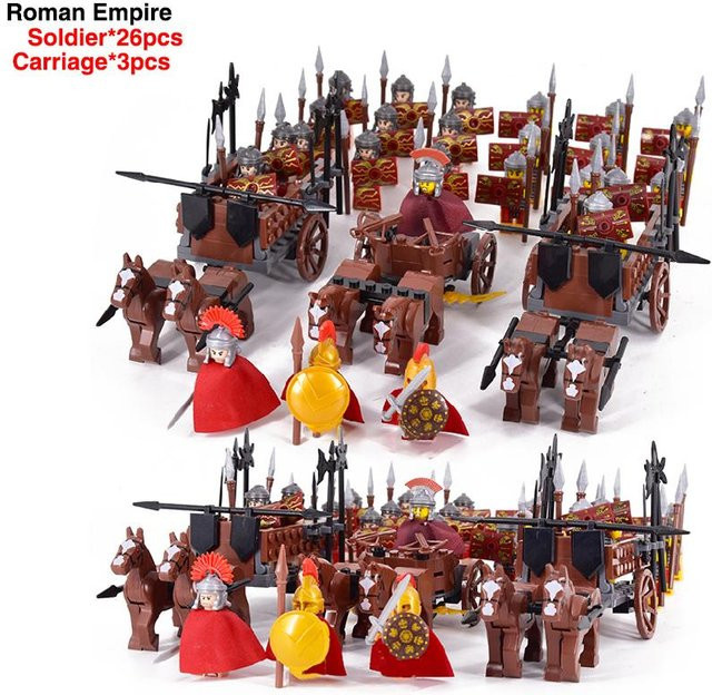 Mittelalter Römisches Reich Spartanischer Kreuzfahrer Mini Soldat Figuren Modell Bausteine ab 14 Jahren - Bild 1