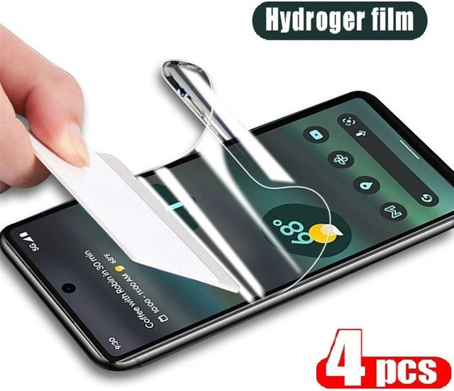 4-teiliges Hydrogel Display Schutzfolien-Set für Google Pixel 8 7 6 5 Pro und 7a 6a 5a in Transparent - Bild 1