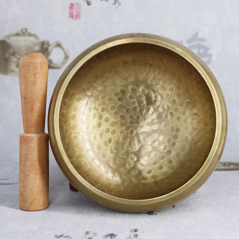 Tibetisch-buddhistische Klangschale aus Messing von TOMTOP JMS in Gold für Meditation und Yoga inklusive Schlagstab, Durchmesser: 15,5 cm - Bild 3