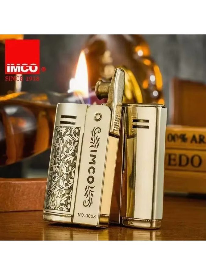 IMCO 6800 Öl-Feuerzeug winddicht in Gold im Vintage-Retro-Design - Bild 3