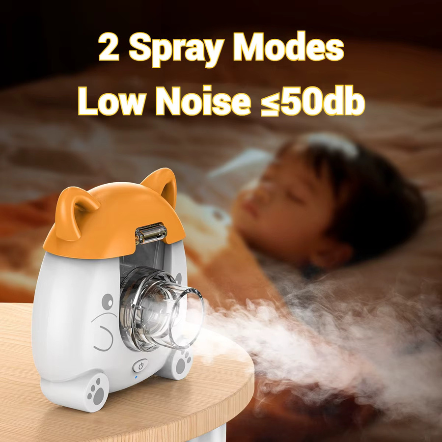 JUSTLANG Wiederaufladbarer Mesh-Vernebler in Weiß, leiser tragbarer Mini-Asthma-Inhalator für Kinder - Bild 2