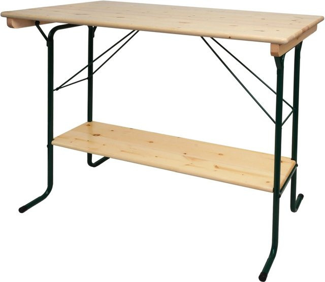 PROREGAL Stehtisch aus Kiefernholz und Metall in Braun, B/T/H: 110 x 125 x 70 cm - Bild 1