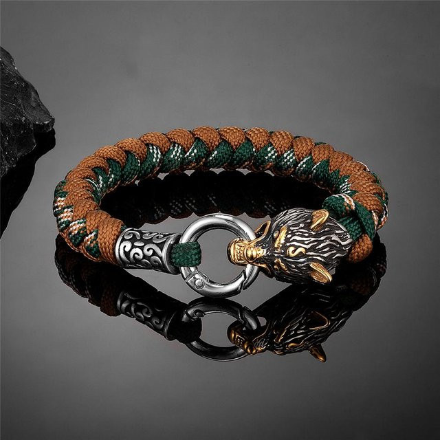 Yiran Jewelry Armband, Edelstahl, Paracord, braun, Herren, 21cm - Bild 1