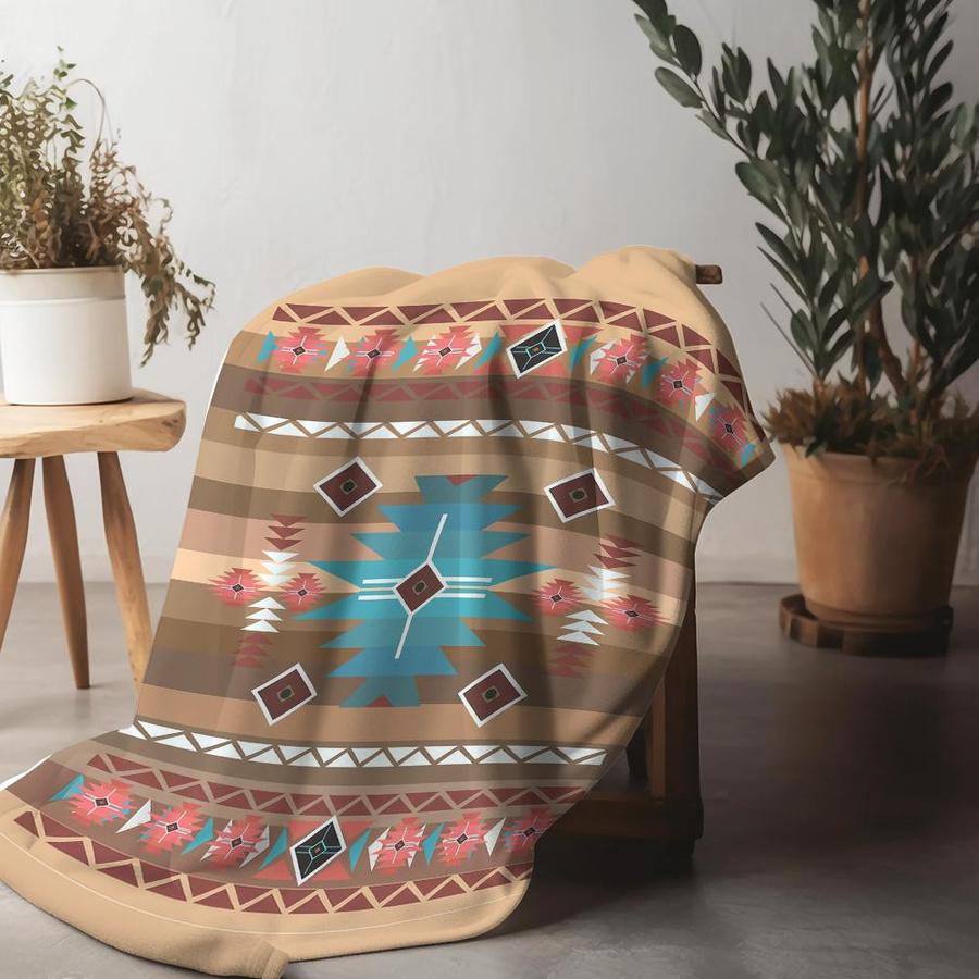 Living Need F Fleecedecke im Navajo-Stil mit Stammesmuster, Flanell-Überwurf in Multicolour, B/B: 100 x 150 cm - Bild 2