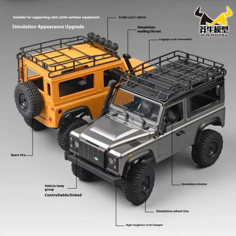 MN RC Rock Crawler Defender, 1:12, RTR Version, 4WD, Fernbedienung Auto - Bild 6