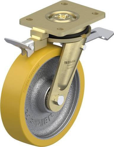 Blickle Lenkrolle LS-GTH 200K-ST-RI4 mit Feststeller in Silber, Rad-Durchmesser: 20 cm, Tragfähigkeit: 1000 kg - Bild 1