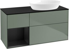 V&B Waschtischunterschrank Finion mit Wandbeleuchtung, Blau lackiert, Breite: 120 cm, Tiefe: 50,1 cm, Höhe: 50,1 cm - Bild 1