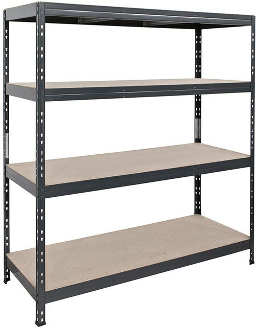 AR Shelving Rivet Schwerlastregal mit 4 HDF Böden in Anthrazit, H x B x T: 180 x 150 x 60 cm - Bild 1