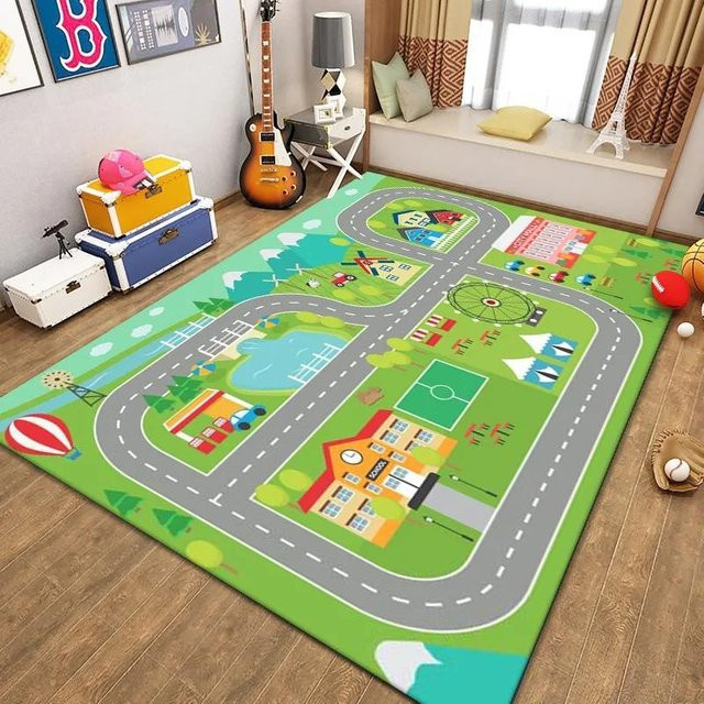 Lodestar Kinder Krabbelmatte mit Cartoon-Design, rutschfest und waschbar, B/T: 60 x 40 cm, Mehrfarbig - Bild 1