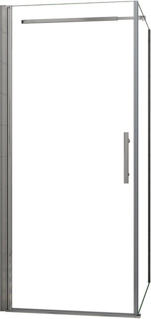 AICA Duschkabine Eckeinstieg mit Schwingtür und Seitenwand, Farbe Transparent/Silber, B/T/H: 80 x 70 x 185 cm - Bild 1