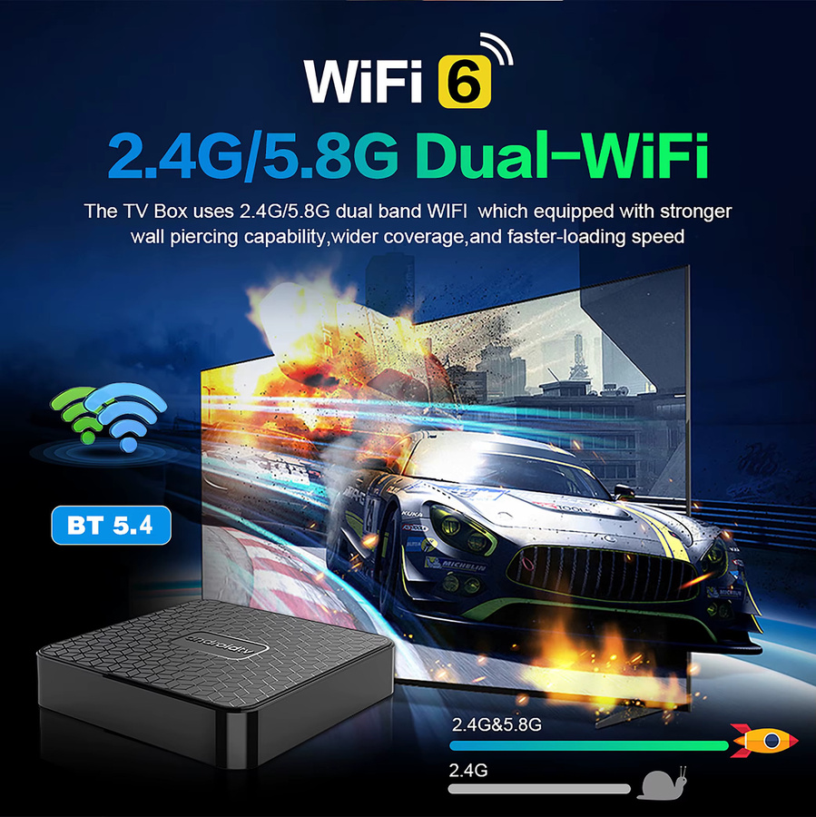 Android 16 Smart TV Box Rockchip RK3518 T8S Media Streamer mit 8K Video, Wifi6 und Bluetooth 5.4 in Schwarz - Bild 4