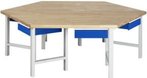 Rau Gruppenwerkbank Modell 4001 in Multicolour, höhenverstellbar, B/T/H: 270 x 234 x 79-114 cm - Bild 1