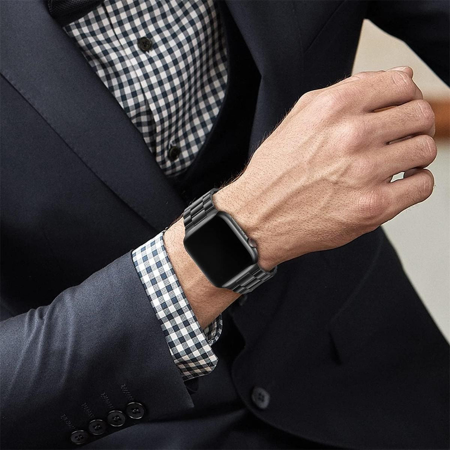 VA VA VOOM Edelstahl Ersatzarmband für Apple Watch in Gold und Silber, kompatibel mit 38/40/41/42/44/45/46/49 mm - Bild 4