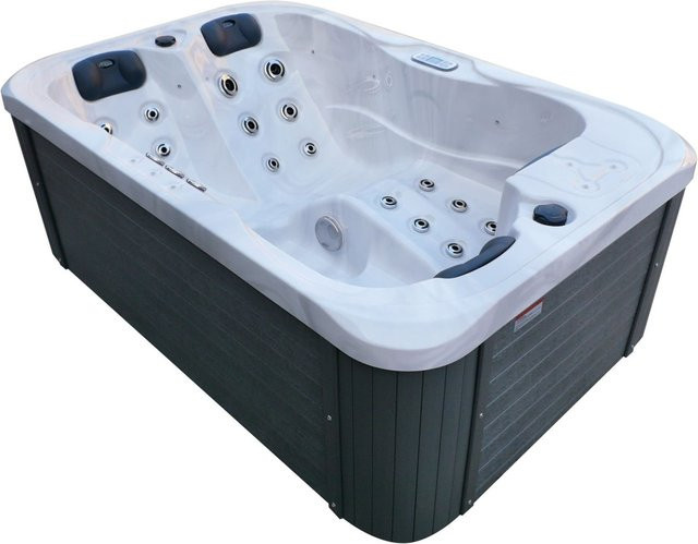 TroniTechnik Outdoor Whirlpool Spa TINO PRO in Weiß Silber Marmoriert mit Heizung, Hydromassage und zwei Pumpen, B/T: 195 x 127 cm - Bild 1