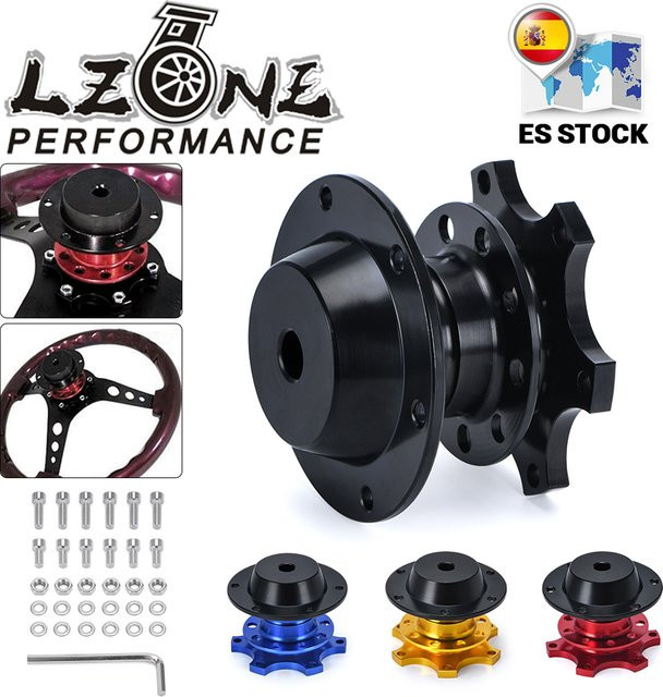 Lzone Universal Lenkrad Schnellspanner Nabe Boss Kit Radnaben Adapter für 6 Loch Lenkrad, Schwarz, JR3859 - Bild 1