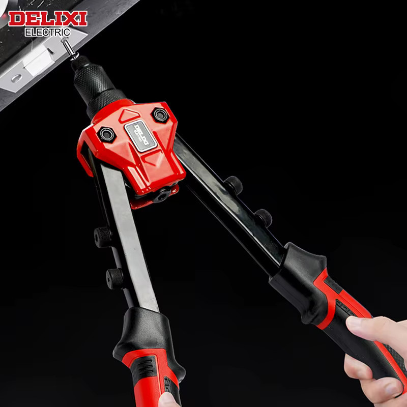 DELIXI ELECTRIC Hochleistungs-Handnietgerät in Rot für Metallbleche und Rohre - Bild 3