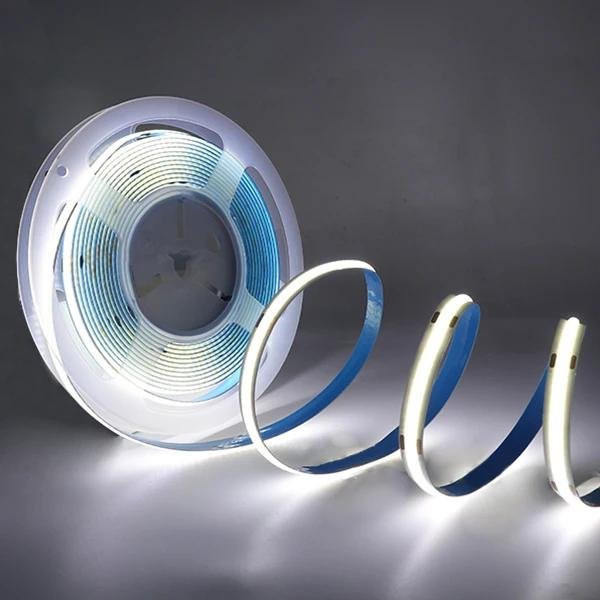 MnnWuu COB LED Streifen Licht 24V mit 480 LEDs/m in Kaltweiß, flexible lineare Beleuchtung mit hohem RA90 Farbwiedergabeindex, Länge: 0,5 m - Bild 1