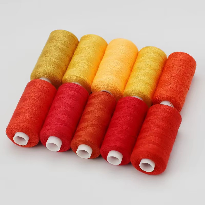 10er Set Polyester Nähgarn 402 für manuelle und mechanische Nutzung, Mehrfarbig, 10 x 400 Yards - Bild 2