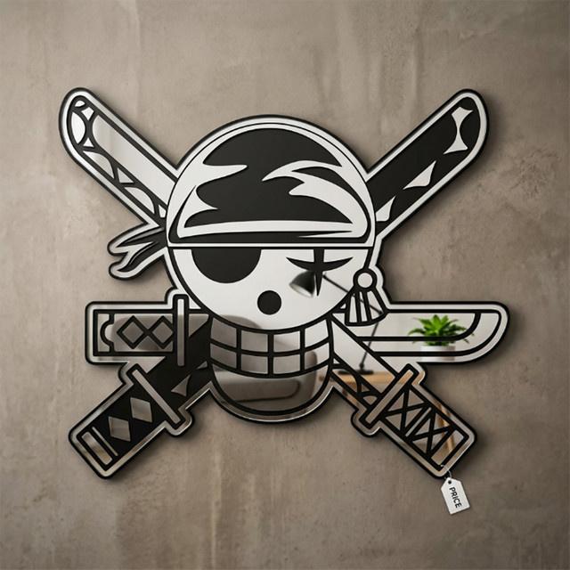 Bandai Zoro Totenkopf Jolly Roger One Piece Wandspiegel in Schwarz und Multicolour für deine Anime-Dekoration - Bild 1