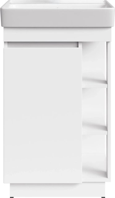 Planetmöbel Badmöbel Set NYX Matt Weiß mit Waschbecken Breite: 50 cm - Bild 1