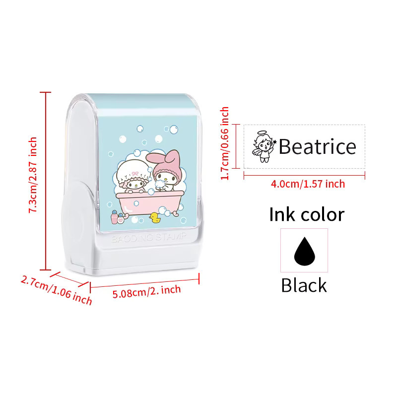My Melody Personalisierter Namensstempel mit wasserfester Tinte für Schulbedarf, Etiketten und Bücher - Bild 2