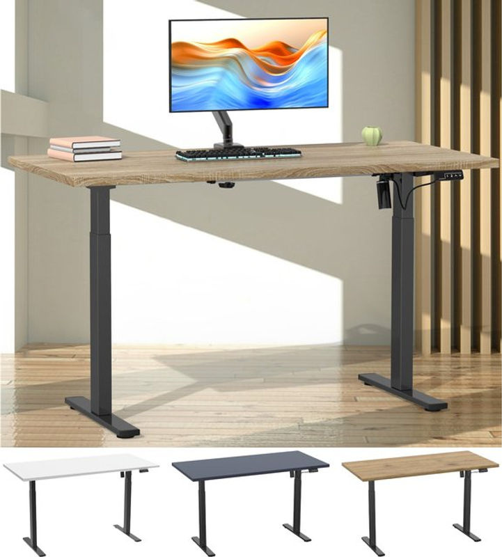VCM Schreibtisch E-Lona höhenverstellbar anthrazit/schwarz B: 140 cm, T: 50 cm, H: 71 cm - Bild 4