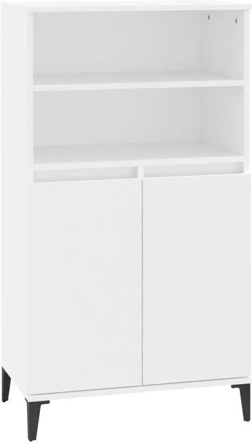 vidaXL Highboard in Weiß aus Holzwerkstoff und Metall mit Türen und Regalfächern, B/T/H: 60 x 36 x 110 cm - Bild 1
