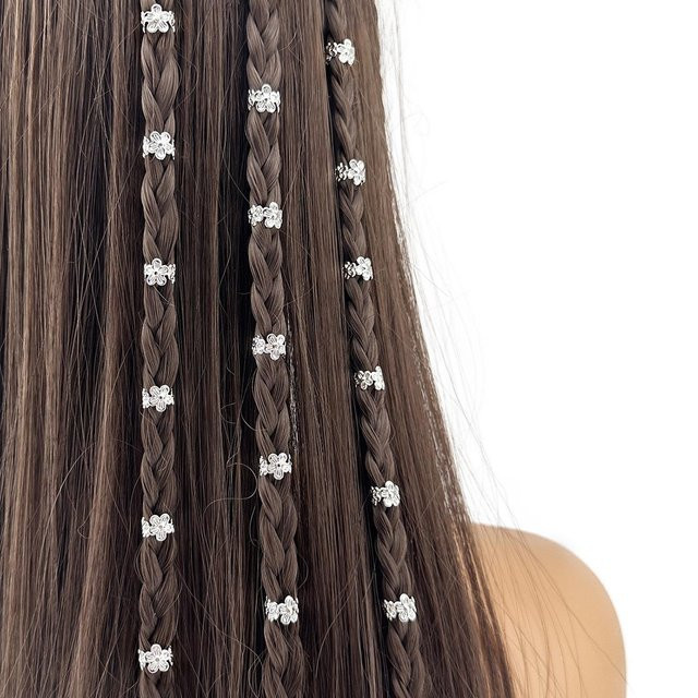 YULIN Haargummis Metallblumen, gray, Damen, Mädchen - Bild 1