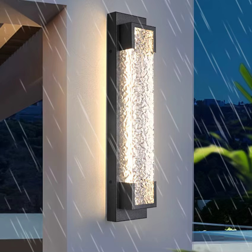 Feiyunlux Moderne Außenwandleuchte aus Edelstahl in Silber und Weiß mit Up-Down-Beleuchtung für Garten und Veranda - Bild 2