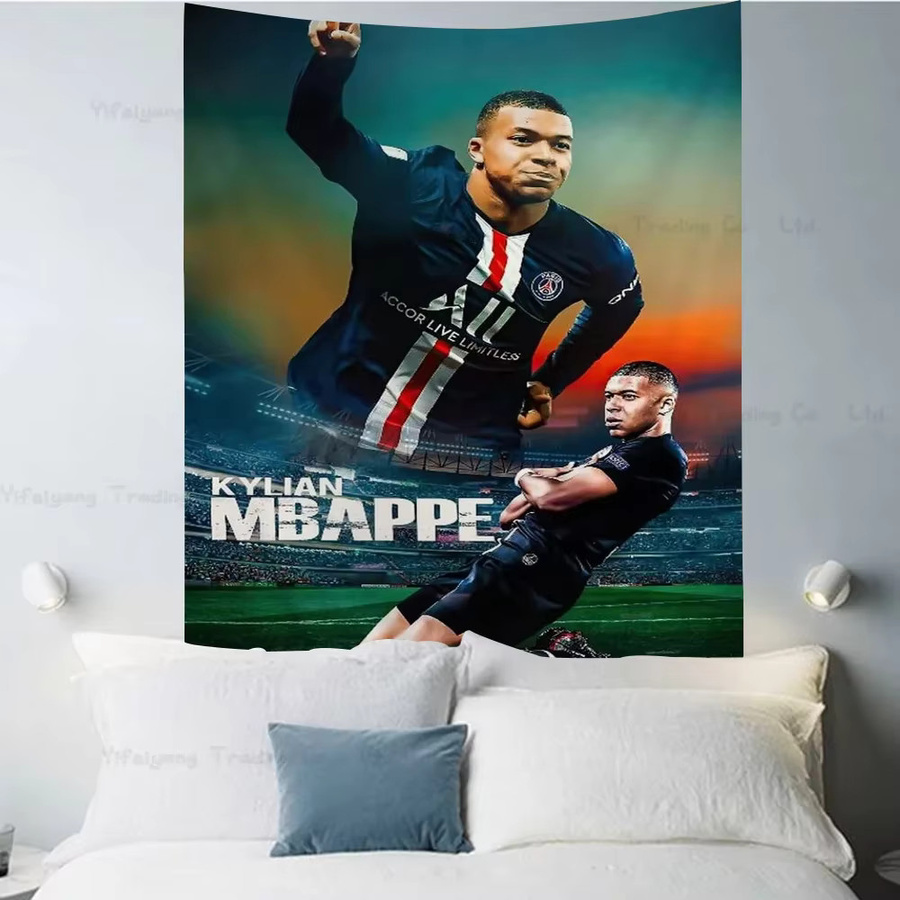Mesuca Anime Tapestry K-Kylian M-Mbappe Super Star Wanddeko Mehrfarbig - Bild 3