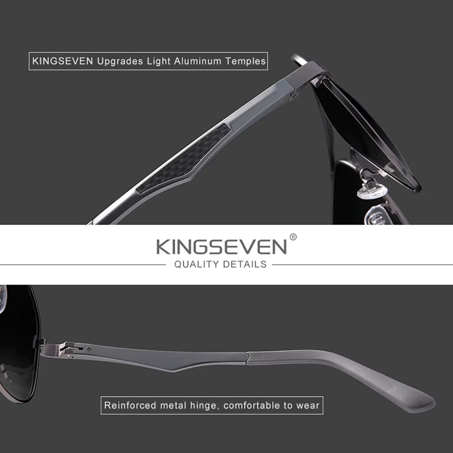 KINGSEVEN Sonnenbrille Aviator, Vollrand, Metall, Unisex - Bild 2