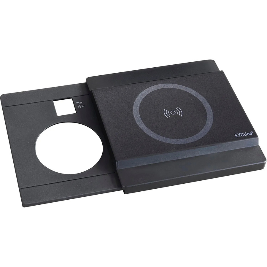 EVOline Disq Schiebedeckel Wireless Charger für Circle80 Einbausteckdose Schwarz - Bild 2