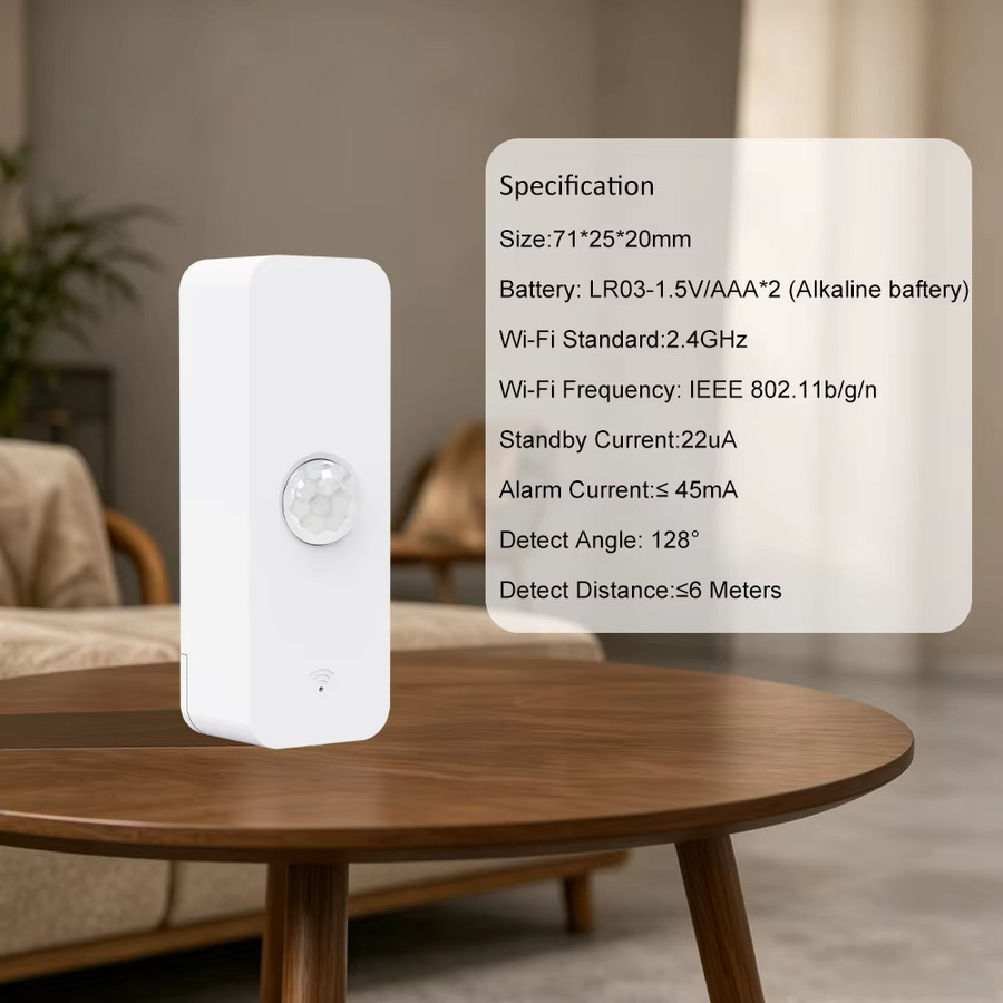 Tuya Smart WiFi Zigbee PIR Bewegungssensor Infrarot-Körperdetektor in Weiß für Heimsicherheit mit Echtzeit-Überwachung und Alexa-Unterstützung - Bild 6
