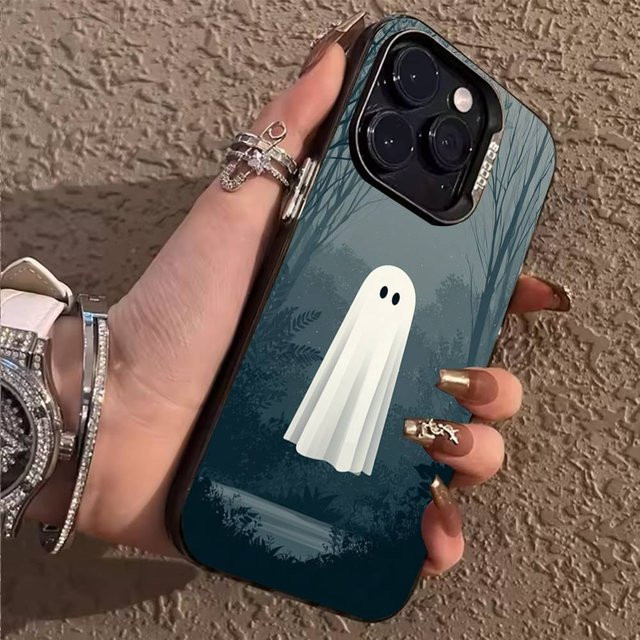 Stoßfeste Handyhülle mit Geister-Design für Apple iPhone 17 Air 16 15 14 13 12 11 Pro Max XS in Blau - Bild 1