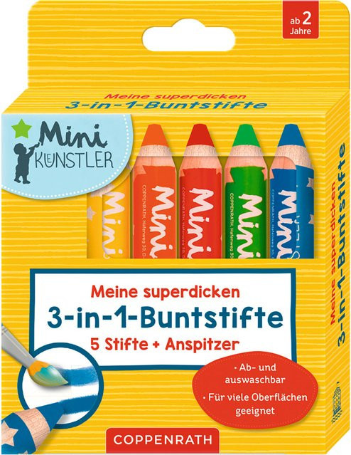 Coppenrath 3-in-1 Buntstifte für Kinder in Multicolour mit Wachspigmenten - Bild 1
