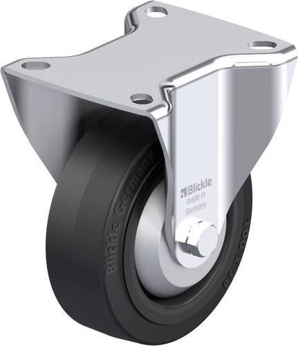 Blickle B-POEV 100XR-FA Stahlblech-Bockrolle in Silber, Rad-Durchmesser: 100 mm, Tragfähigkeit: 200 kg - Bild 1