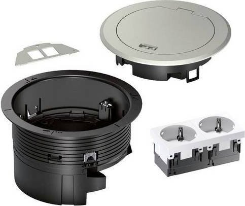Hager BSR02D01 Installationsdose aus Metall in Schwarz und Silber - Bild 1