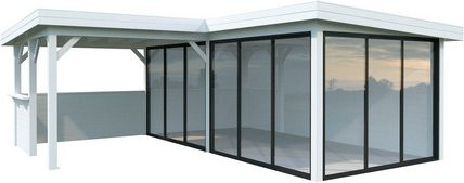 PALMAKO Pavillon Lenna aus Fichtenholz in Weiss mit Pultdach B/T/H: 628 x 628 x 245 cm - Bild 1