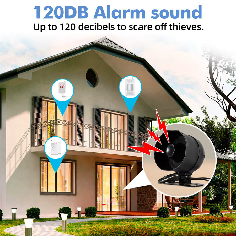 KERUI Tuya Smart WiFi Alarmsystem mit 120 dB Sirene und Tür-Fenster-Sensor in Schwarz - Bild 2
