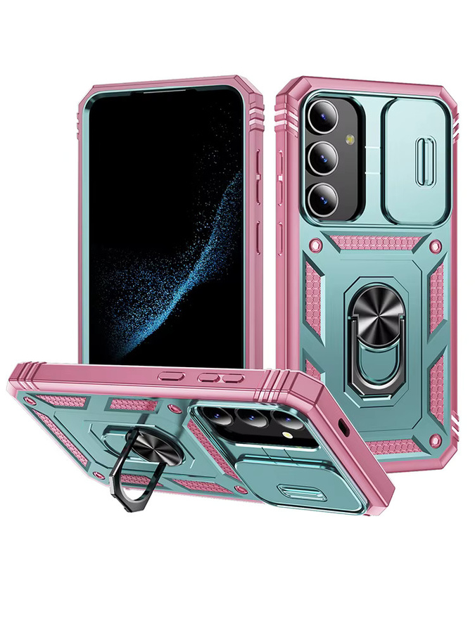 Samsung Anti-Klopf-Hartschalen-Rüstungshülle für Galaxy S25 Ultra S24 Plus S23FE S24FE S25 Edge S23 Cover in Pink und Grün - Bild 7